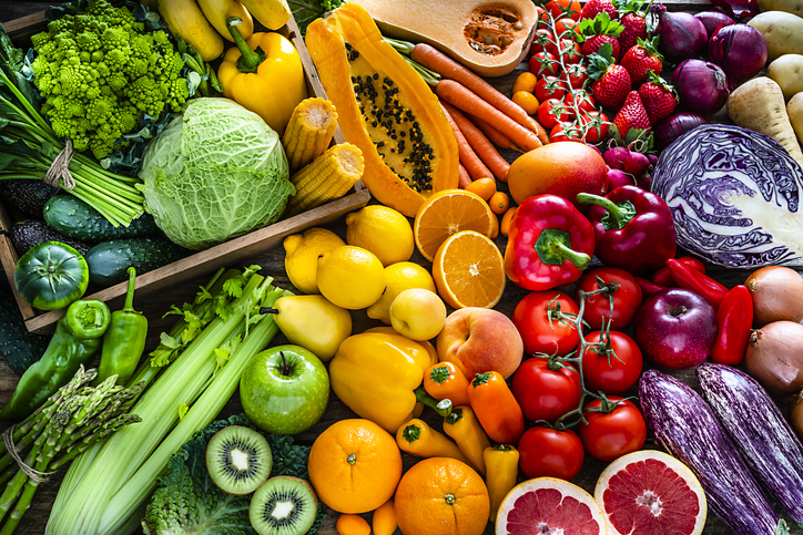 Rainbow of healthy foods
